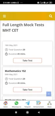 MHT-CET Mock Tests android App screenshot 1